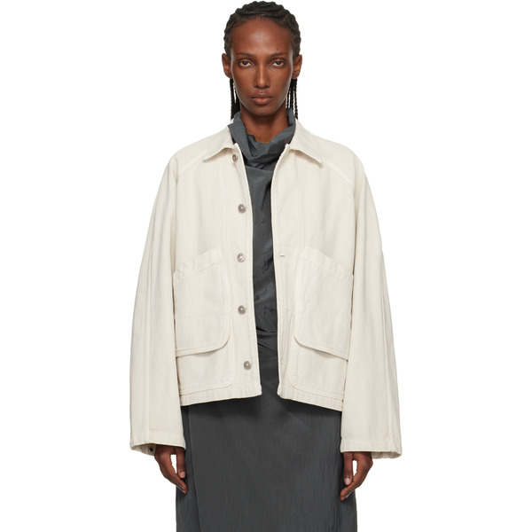  Le17septembre Off-white Garment-dyed Denim Hunting Jacket 