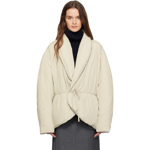 Le17septembre Off-white Shawl Collar Goose Down Jacket 