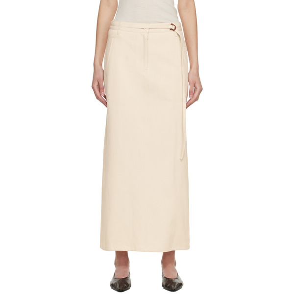  Le17septembre Off-white Tessa Belted Maxi Skirt 