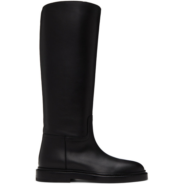  Legres Black Asymmetric Riding Boots 