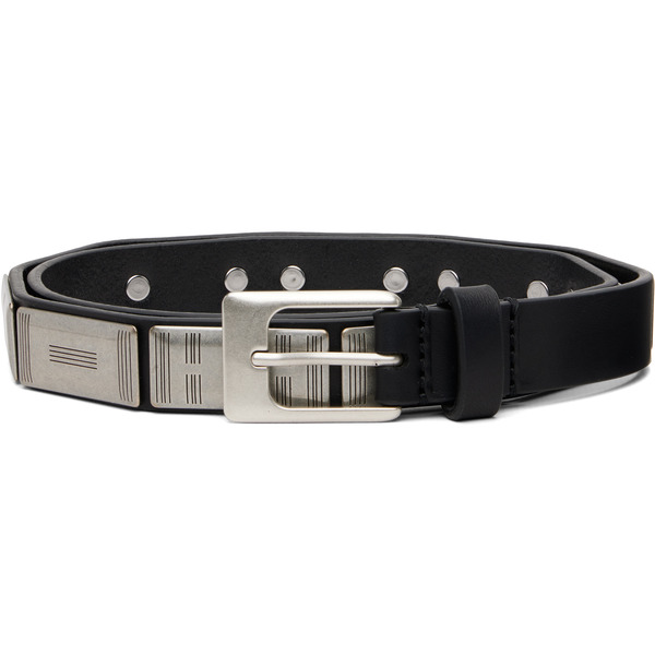  Lemaire Black & Silver Buffalo Studs 20 Belt 