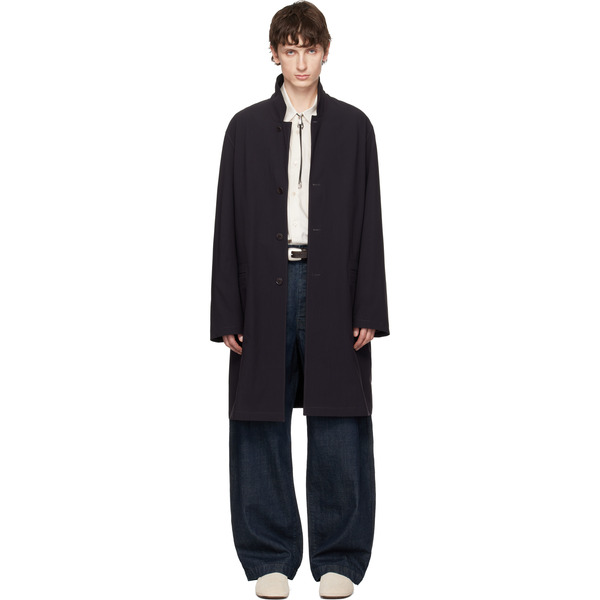  Lemaire Black Soft Suit Wool Crepe Coat 