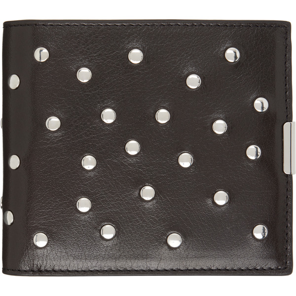  Lemaire Brown Soft Tab Studs Dots Bifold Wallet 