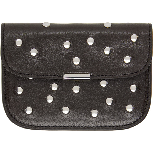  Lemaire Brown Soft Tab Studs Dots Card Holder 