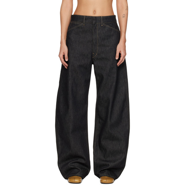  Lemaire Gray High Waisted Curved Jeans 