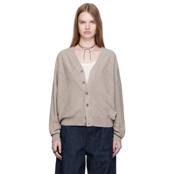  Lemaire Taupe Relaxed Twisted Cardigan 