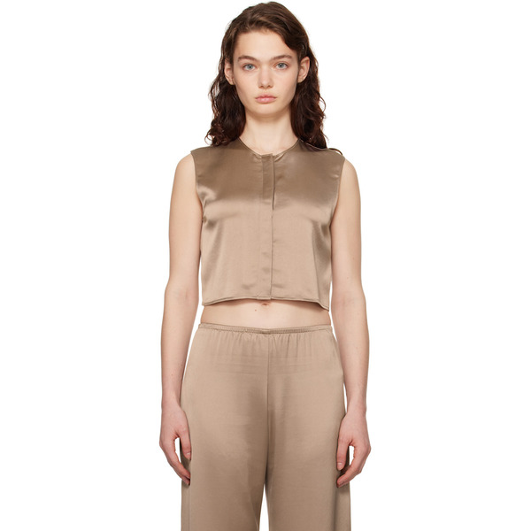  Leset Brown Barb Crewneck Vest 