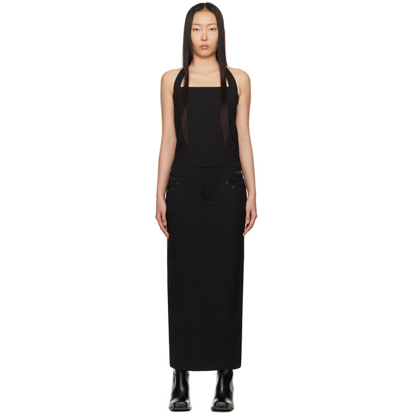  Lesugiatelier Black Halter Maxi Dress 