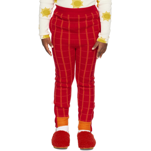  Ligne Noire Kids Red Check Lounge Pants 