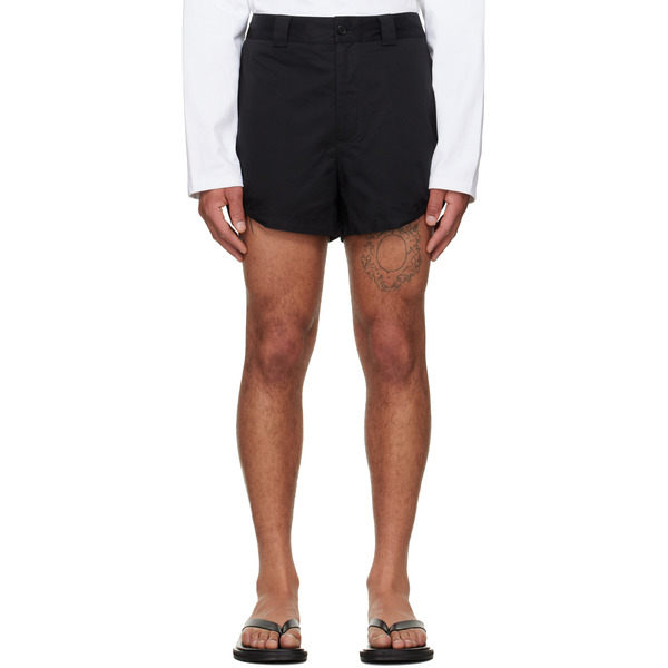  Lii Black Rolled-hem Shorts 