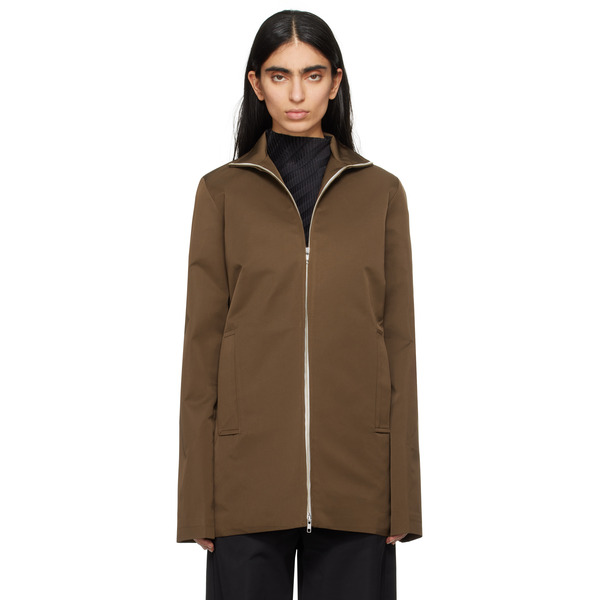  Lii Ssense Exclusive Brown Slim High Neck Jacket 