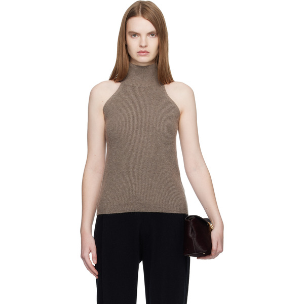  Lisa Yang Taupe 'the Freya' Top 