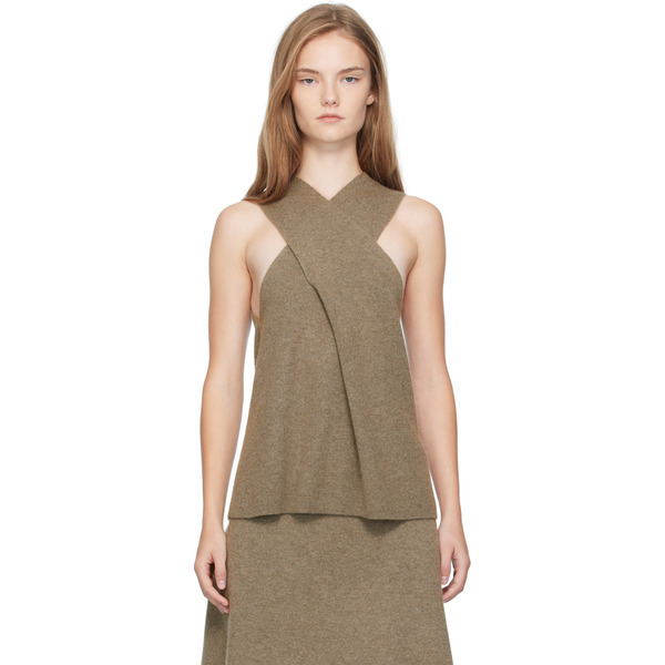  Lisa Yang Taupe 'the Lyra' Top 