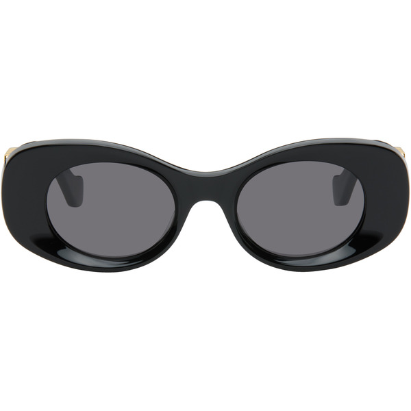  Loewe Black Beveled Oval Maxi Anagram Sunglasses 