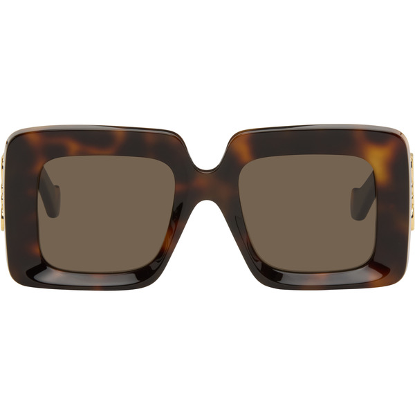  Loewe Brown Beveled Square Maxi Anagram Sunglasses 