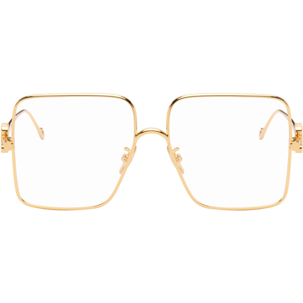  Loewe Gold Oversize Square Retro Titanium Glasses 