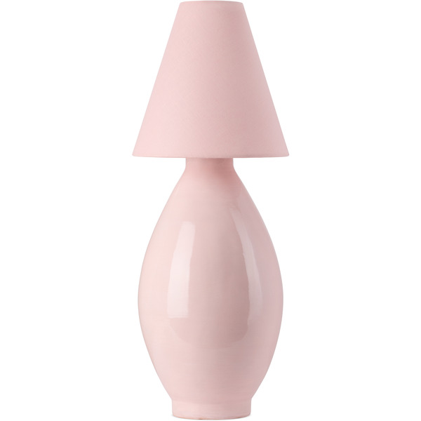  Los Objetos Decorativos Pink Conical Shade Ceramic Large Lamp 