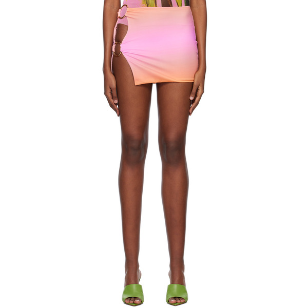  Louisa Ballou Pink Double Ring Cover-up Skirt 