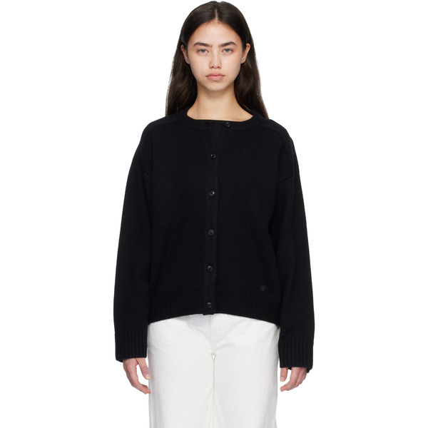  Loulou De Saison Black Aidar Lds Wool Cashmere Cardigan 
