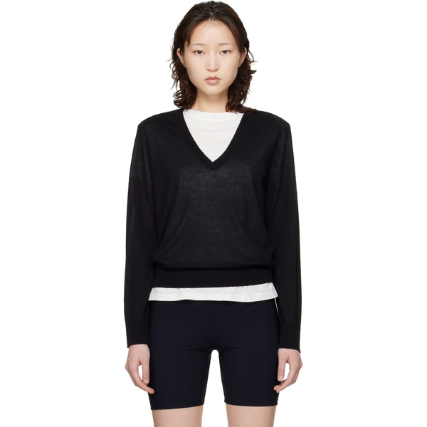  Loulou De Saison Black Julio Lds Fluid Cashmere Sweater 