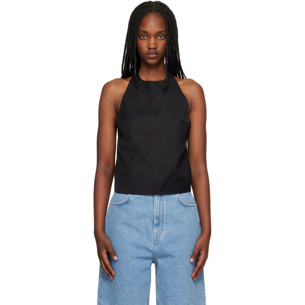  Loulou De Saison Black Sami Halter Blouse 