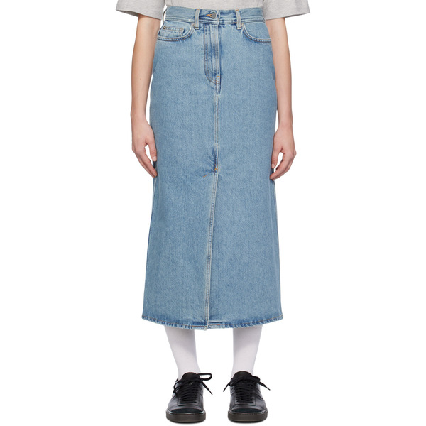  Loulou De Saison Blue Rona Denim Maxi Skirt 