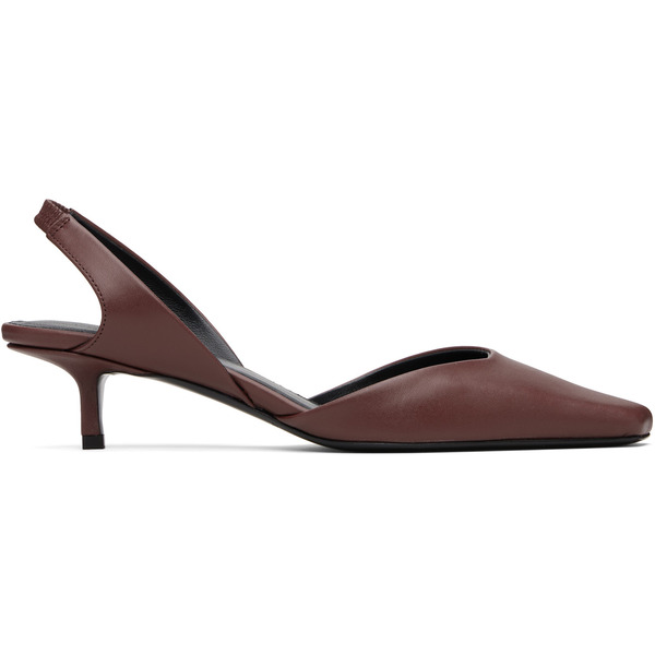  Loulou De Saison Burgundy Akila Lds Leather Slingback Heels 