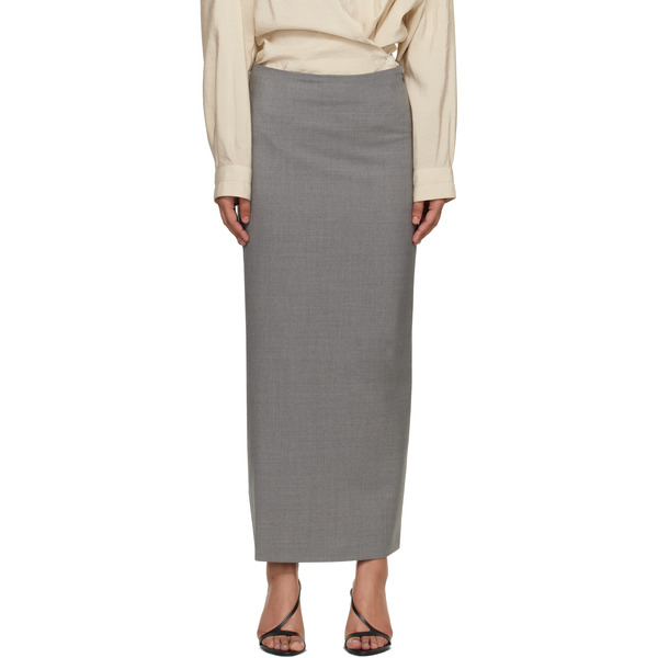 Loulou De Saison Gray Samos Lds Grain De Poudre Maxi Skirt 