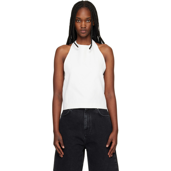  Loulou De Saison White Sami Halter Blouse 