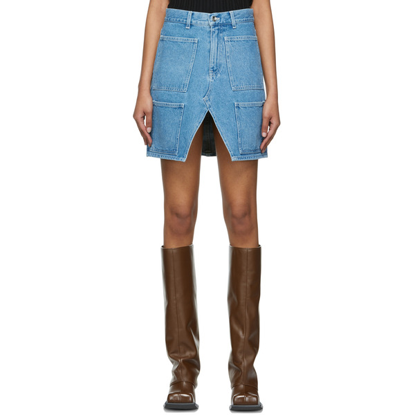  Lourdes Blue Cotton Miniskirt 