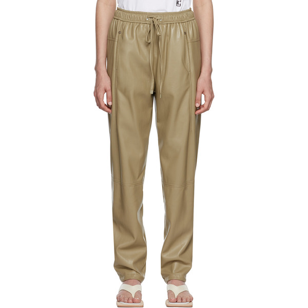  Low Classic Khaki Jogger Faux-leather Pants 