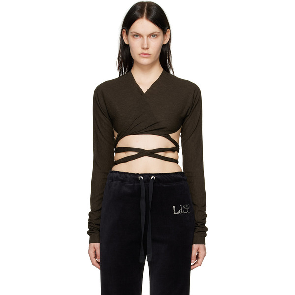  Ludovic De Saint Sernin Brown Cache Cœur Long Sleeve T-shirt 
