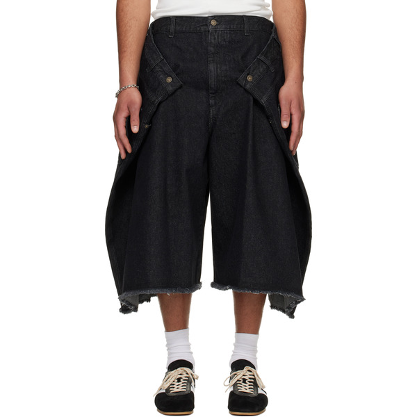  Lu'u Dan Black Denim Maxi Shorts 
