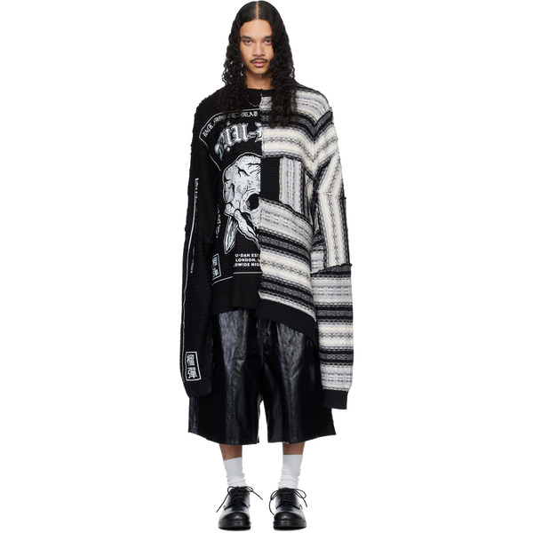  Lu'u Dan Black & Gray Down Cycled Sweater 