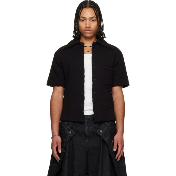  Lu'u Dan Black Wadded Shift Shirt 