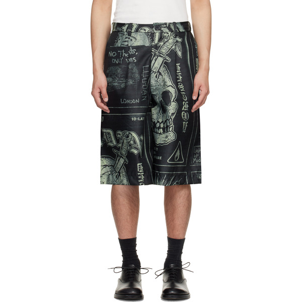  Lu'u Dan Black Wide Leg Shorts 