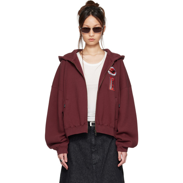  Lu'u Dan Bruce Lee X LỰu ĐẠn Burgundy Zip Hoodie 