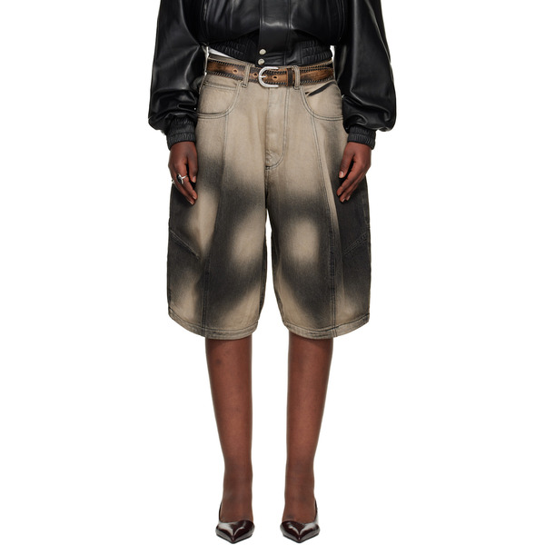  Lu'u Dan Gray Puffa Denim Shorts 