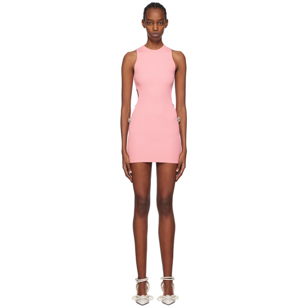  Mach & Mach Pink Crystal-cut Minidress 