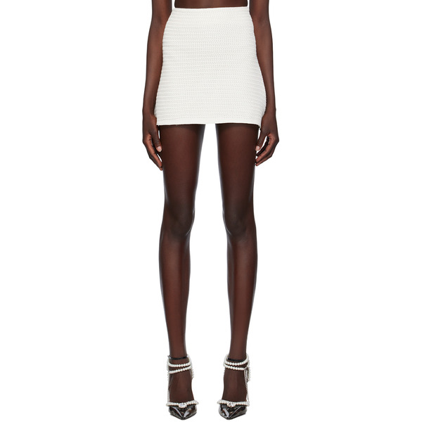  Mach & Mach White Zip Miniskirt 