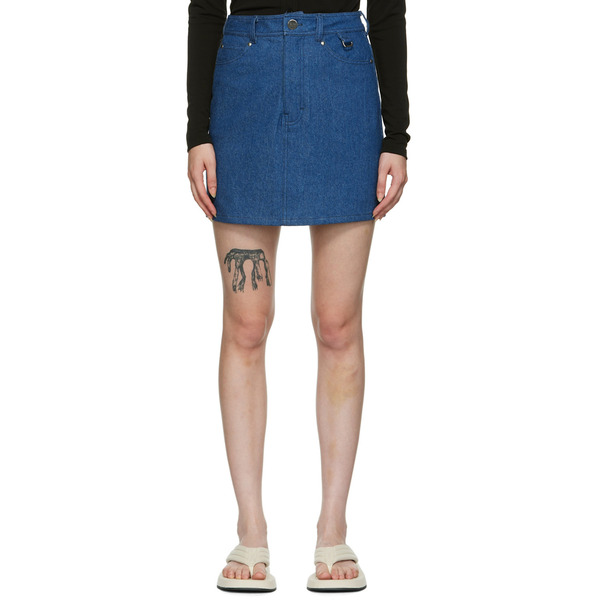  Maiden Name Ssense Exclusive Indigo Lindsey Miniskirt 