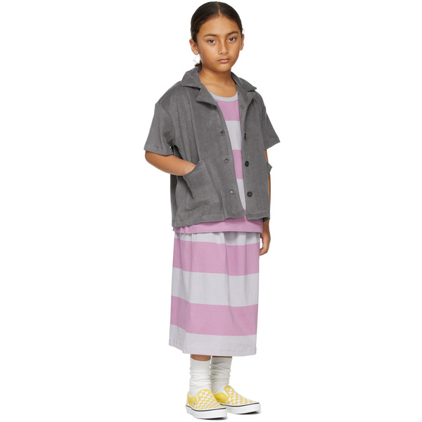  Main Story Kids Purple & Grey Stripe Midi Skirt 