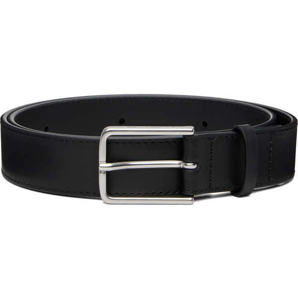  Maison Kitsuné Black Leather Belt 
