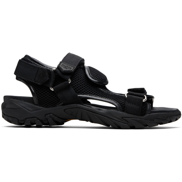  Maison Kitsuné Black Mesh Sandals 