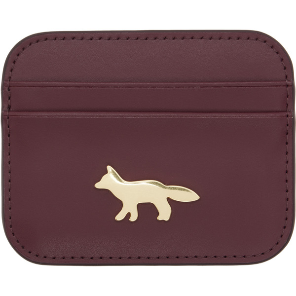  Maison Kitsuné Burgundy Edie Card Holder 