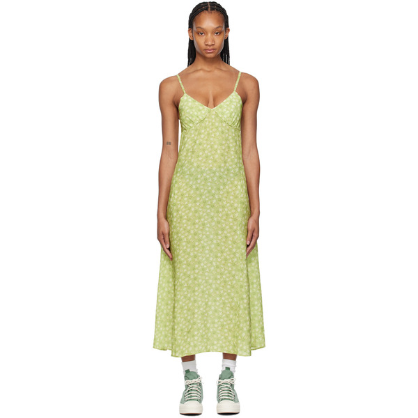  Maison Kitsuné Green Strap Maxi Dress 