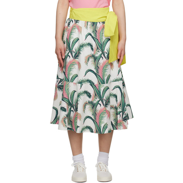  Maison Kitsuné Multicolor Hotel Olympia Edition Palm Frond Midi Skirt 