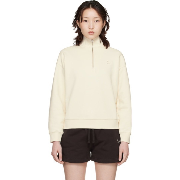  Maison Kitsuné Off-white Baby Fox Half Zip Sweatshirt 