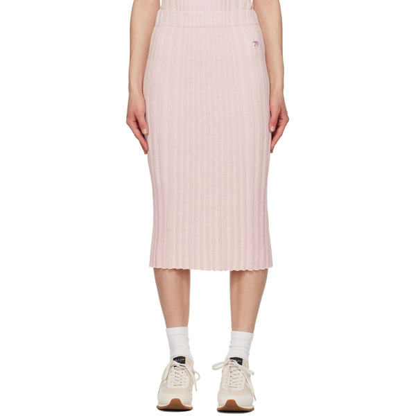  Maison Kitsuné Pink Baby Fox Midi Skirt 