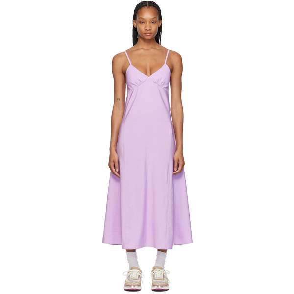  Maison Kitsuné Purple Strap Maxi Dress 
